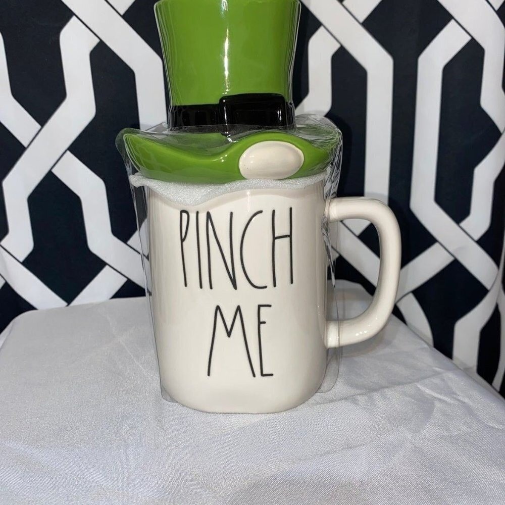 Rae Dunn Pinch Me Mug St. Patrick's‎ Day Leprechaun Hat Topper Ceramic